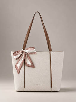 Lino Perros - Avril Grace Beige Tote Bag