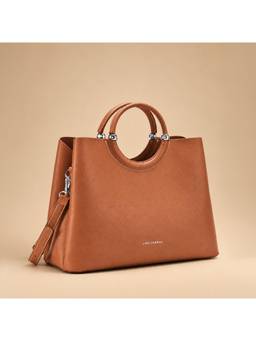 Lino Perros - Avril Tan Satchel Bag with Detachable Strap