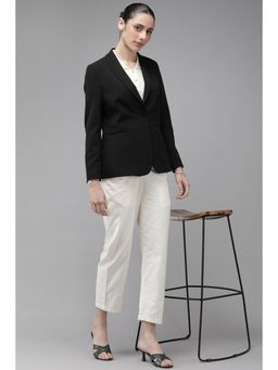 Van Heusen - Women Black Solid Blazer