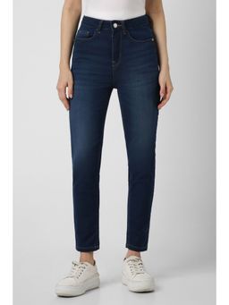 Van Heusen - Women Navy Blue Mid Wash Skinny Fit Jeans