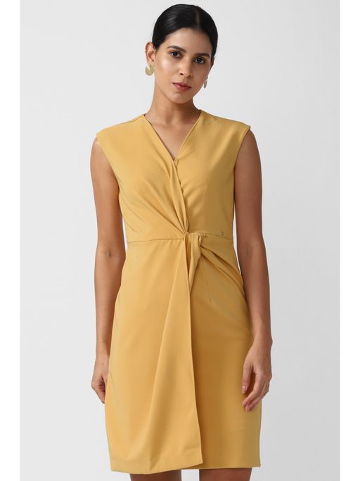 van heusen formal dress Buy Van Heusen Women Yellow Solid Thigh-length Formal Mini Dress Online