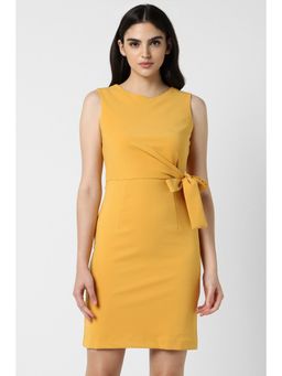 Van Heusen - Women Yellow Solid Thigh-length Formal Mini Dress