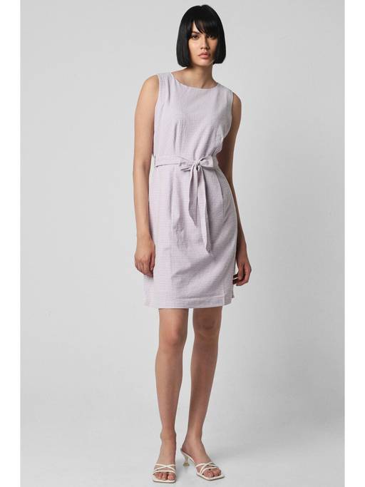 Buy Van Heusen Women Grey Check Knee Length Formal Mini Dress (Set of 2) Online