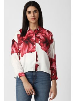 Van Heusen - Women White Floral Print Long Sleeves Shirt