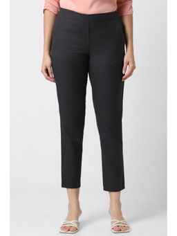 Van Heusen - Women Grey Solid Formal Regular Fit Trousers