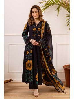 Autumnlane - Karen Kaloom Cotton Anarkali Kurta and Pant with Dupatta