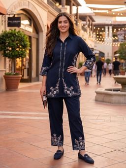 Autumnlane - Prisha Yin Embroidered Cotton Co-Ord Set