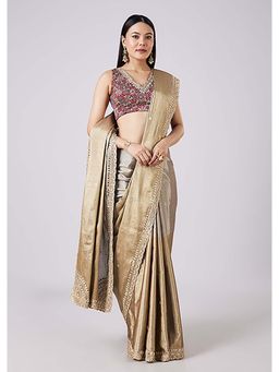 KALKI FASHION - Contrast Border Ombre Saree with Unstitched Blouse