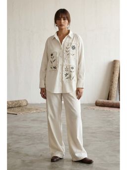 Autumnlane - Swades White Embroidered Cotton Co Ord Set