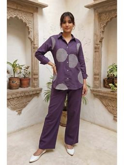 Autumnlane - Swades Periwinkle Embroidered Cotton Co-Ord Set