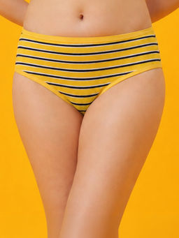 Clovia - Cotton Yellow Stripes Hipster