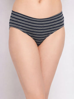 Clovia - Cotton Grey Stripes Hipster