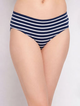 Clovia - Cotton Navy Blue Stripes Hipster