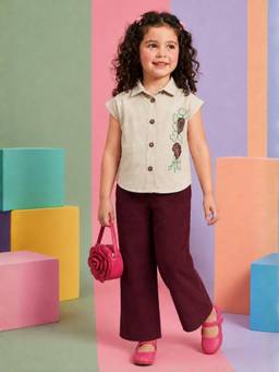 Autumnlane - Joy Jam Off white Embroidery Kids Co-Ord Set