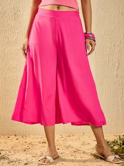 InWeave - Women Pink Solid Culottes