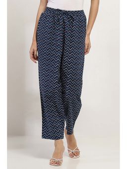 Rangriti - Women Navy Blue Printed 1 Pant