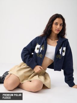 The Souled Store - Mystic Bloom Women Cropped Oversized Hoodie