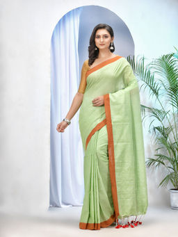 DESH BIDESH - Womens Handloom Pure Cotton Saree Abhiprithi Royal Design Without Blouse