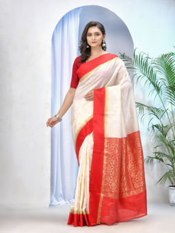 DESH BIDESH - Womens Art Garad Saree Handmade Kalka with Whole Body Design with Unstitched Blouse