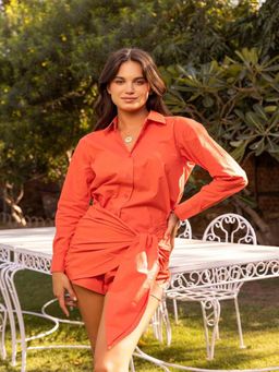 HOUSE OF SAL - Women Orange Wrap Shorts