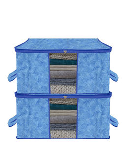 Kuber Industries - Blue Non-Woven Lahariya Print Blanket Covers (Pack of 2) (L)