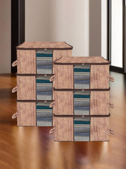 Kuber Industries - Beige Clothes Storage Organizers (Pack of 6)