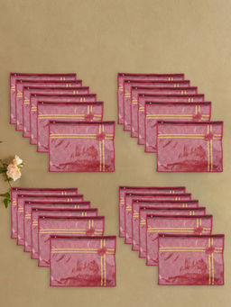 Kuber Industries - Maroon Saree Storage Bags (Pack of 24)
