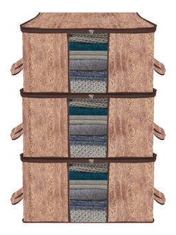 Kuber Industries - Brown Clothes Storage Organizers (Pack of 3) (L)