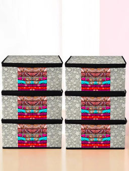 Kuber Industries - Grey Saree Storage Bags (Pack of 6)