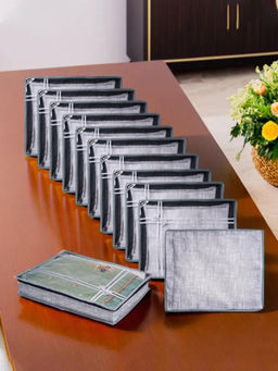 Kuber Industries - Grey Saree Storage Bags (Pack of 12)
