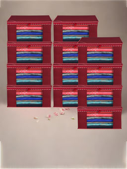 Kuber Industries - Maroon Saree Covers (Pack of 12)