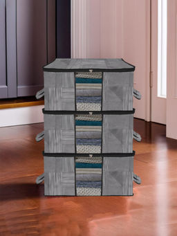 Kuber Industries - Grey Clothes Storage Organizers (Pack of 3) (L)