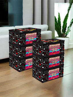 Kuber Industries - Black Saree Storage Bags (Pack of 6)