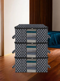 Kuber Industries - Black Clothes Storage Organizers (Pack of 3) (L)