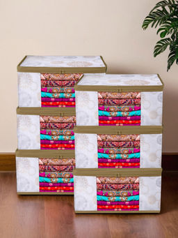 Kuber Industries - White Saree Storage Bags (Pack of 6)