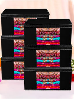 Kuber Industries - Black Saree Storage Bags (Pack of 6)