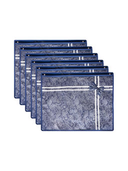 Kuber Industries - Navy Blue Saree Storage Bags (Pack of 6)