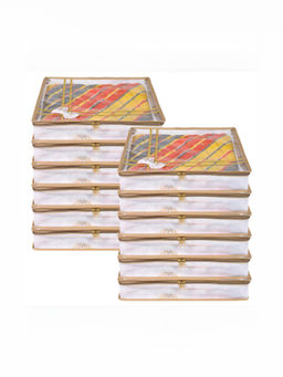 Kuber Industries - White Saree Storage Bags (Pack of 12)