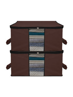 Kuber Industries - Brown Non-Woven Blanket Covers (Pack of 2) (L)