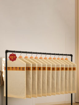 Kuber Industries - Cream Saree Storage Bags (Pack of 15)