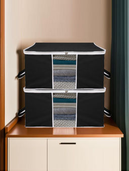 Kuber Industries - Black Clothes Storage Organizers (Pack of 2) (L)