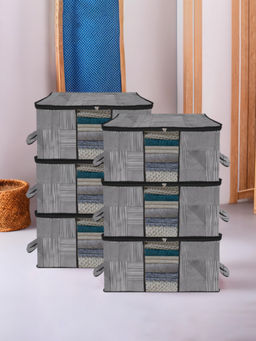 Kuber Industries - Grey Clothes Storage Organizers (Pack of 6)