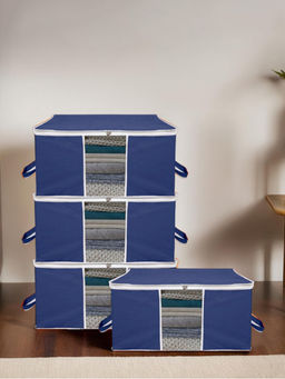 Kuber Industries - Navy Blue Clothes Storage Organizers (Pack of 4) (L)