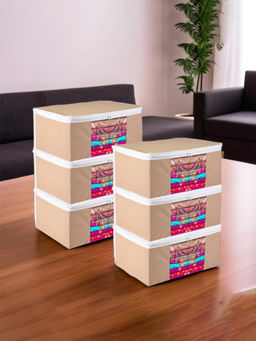 Kuber Industries - Brown Saree Storage Bags (Pack of 6)