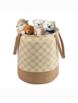 Kuber Industries - Beige Foldable Soft Toys Storage Bag