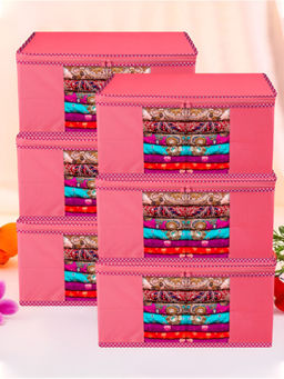 Kuber Industries - Pink Saree Storage Bags (Pack of 6)