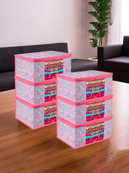 Kuber Industries - Pink Saree Storage Bags (Pack of 6)