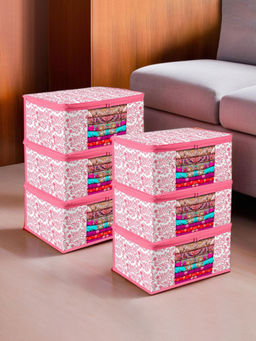 Kuber Industries - White Saree Storage Bags (Pack of 6)
