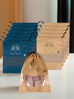 Kuber Industries - Multi-Color Non-Woven Shoe Storage Bags (Pack of 12)