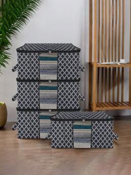 Kuber Industries - Black Clothes Storage Organizers (Pack of 4) (L)
